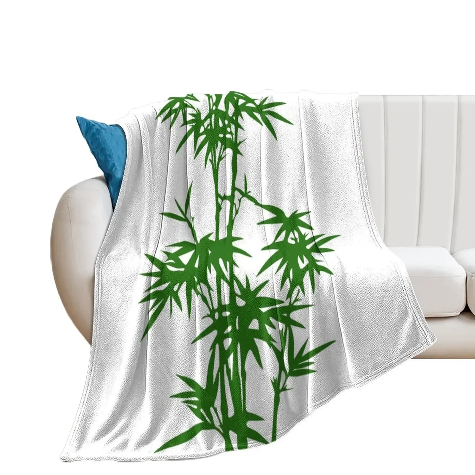 

Green Bamboo Leaves Design Throw Blanket Sleeping Bag for babies Giant Sofa Decorative Sofas Blankets