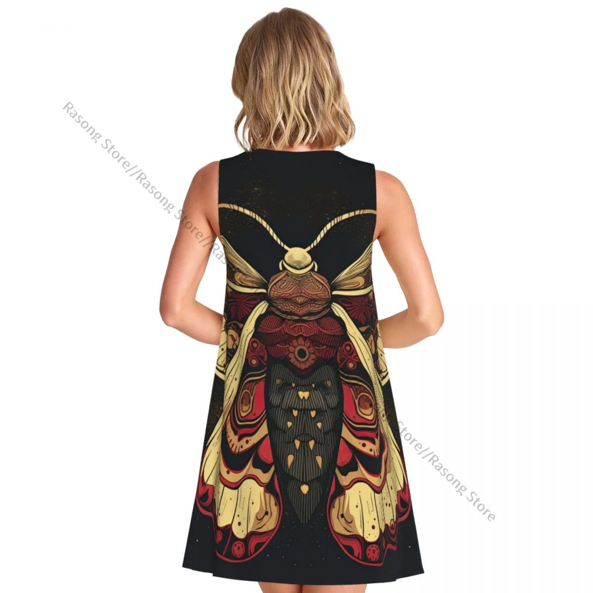 ชุดสตรี Moth Wings ฤดูร้อน Casual T เสื้อชายหาดชุดถัง