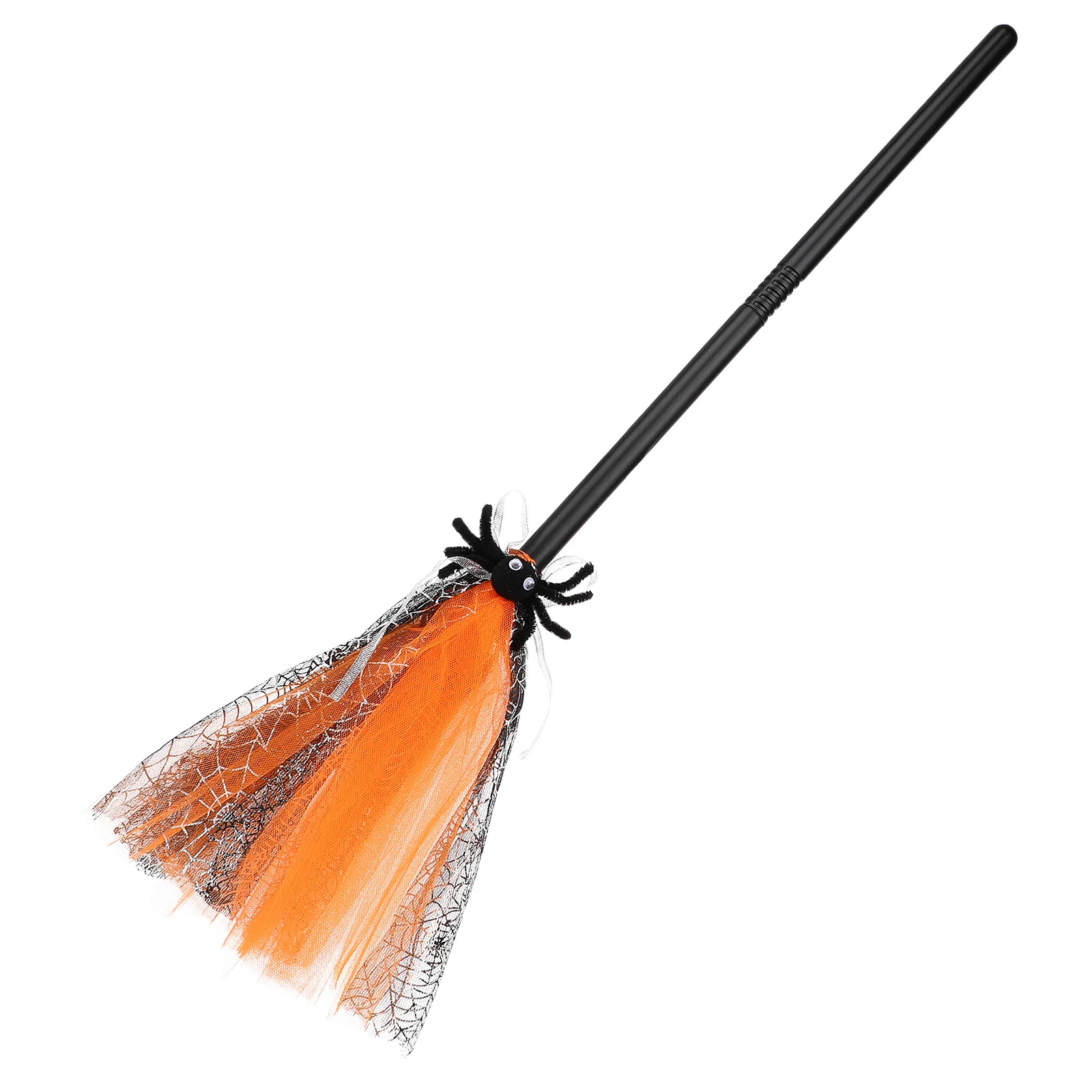 Halloween Witch Broom Small Lightweight Plastic Mesh Cosplay Prop Party Accessory Kids Broom for Halloween Supplies