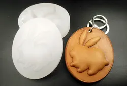 Leather Craft Key Ring DIY Handing Decoration Rabbit Shape Modeling Plastic Mold with Die Cutting Plastic Mould Set 70mm