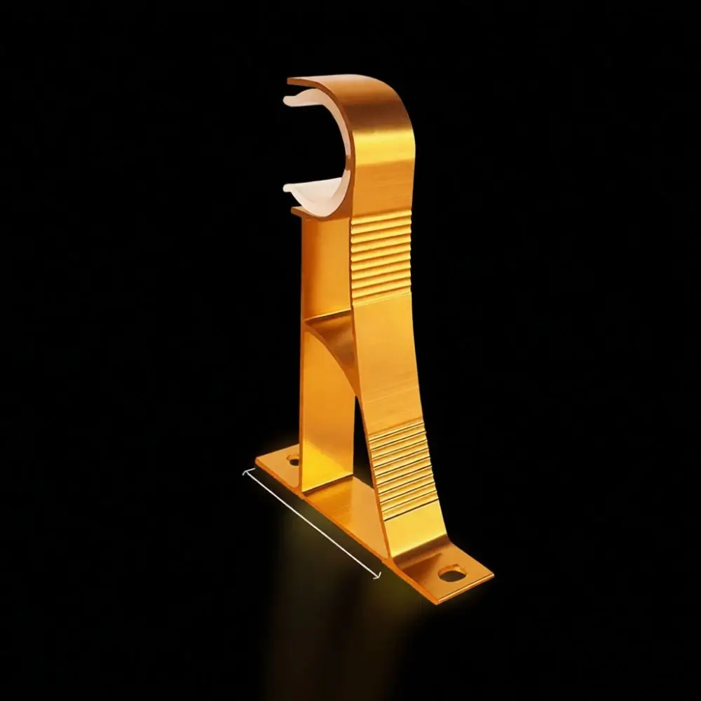 Modern Aluminum Curtain Rod Base Support Wall Mounted Ceiling Bracket For Roman Pole Window Treatment Hardware Kit