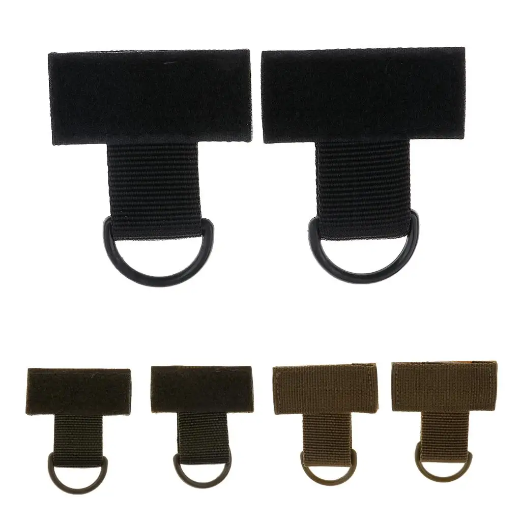 2 Pieces MOLLE Nylon T Webbing with D Black / Light Brown / Green