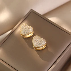 New Korean Fashion Sweetness Luxury High Quality Love Earrings Girlfriend Gifts Banquet Women's Jewelry Earrings 2025