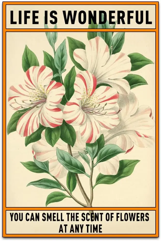 Free Pintree Funny Retro Classic Wall Decoration - Garage ​Metal Signs Artwork - You Can Smell The Scent of Flowers At Any Time