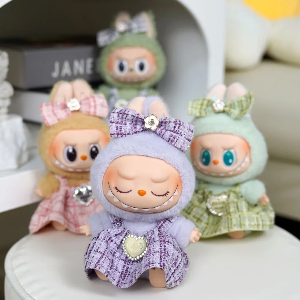 لملابس دمى Labubu هوديس ملابس دمى اللون مطابقة هوديس دمى اكسسوارات لطيف الديكور الملابس الصغيرة (بدون دمية)