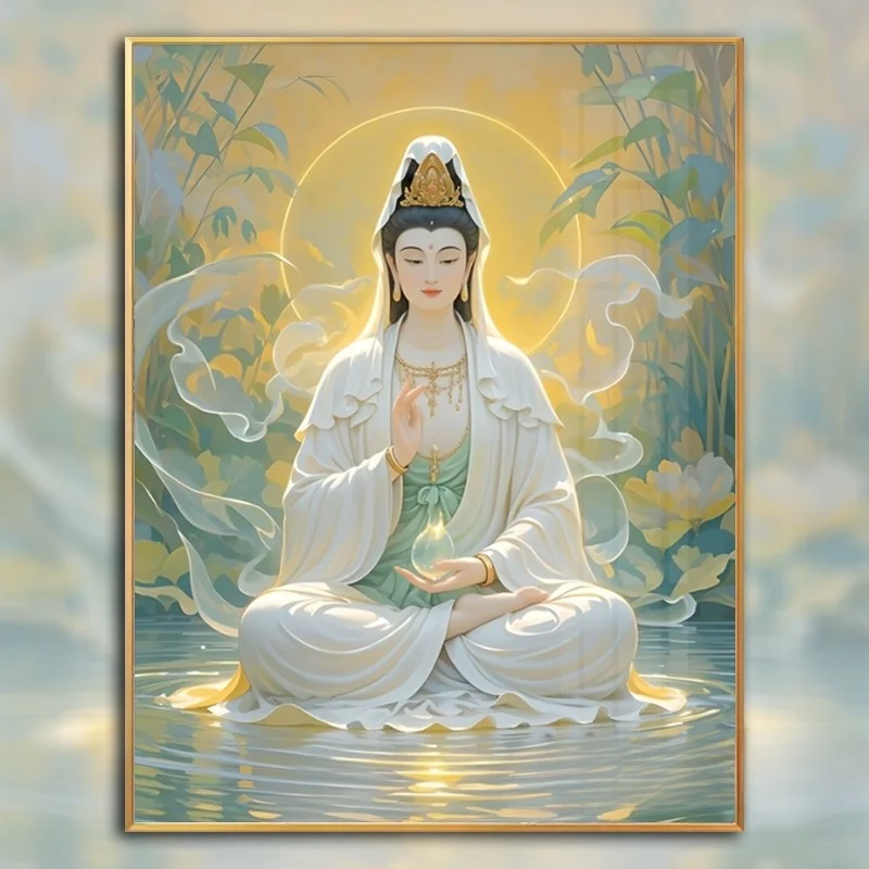 

Современный простой набор для вышивания крестиком: Портрет Будды ручной работы для начинающих, для домашнего использования, декор для спальни