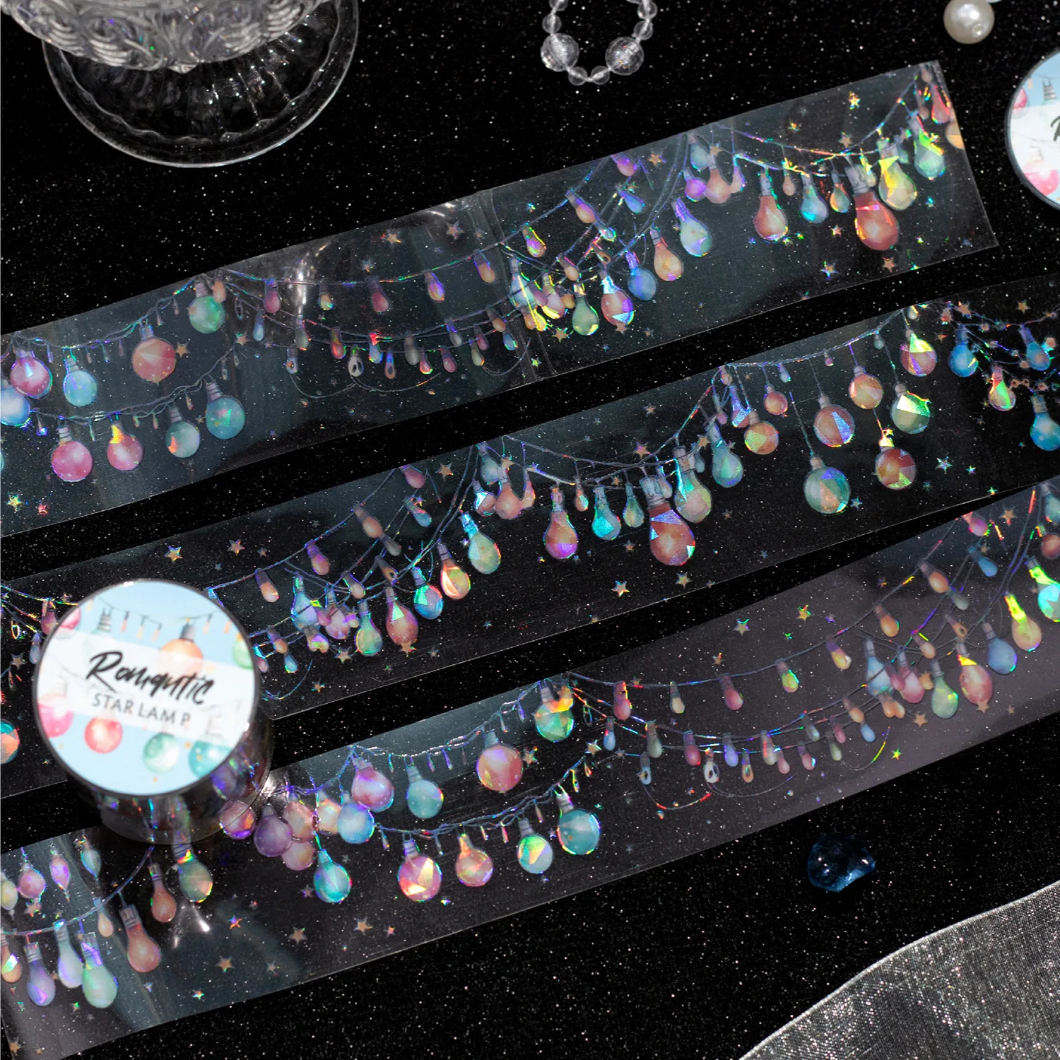 

10pcs/1lot Decorative Adhesive tapes Romantic Star Lamp masking tapes Junk Journal Scrapbooking stikcers Paper Japanese