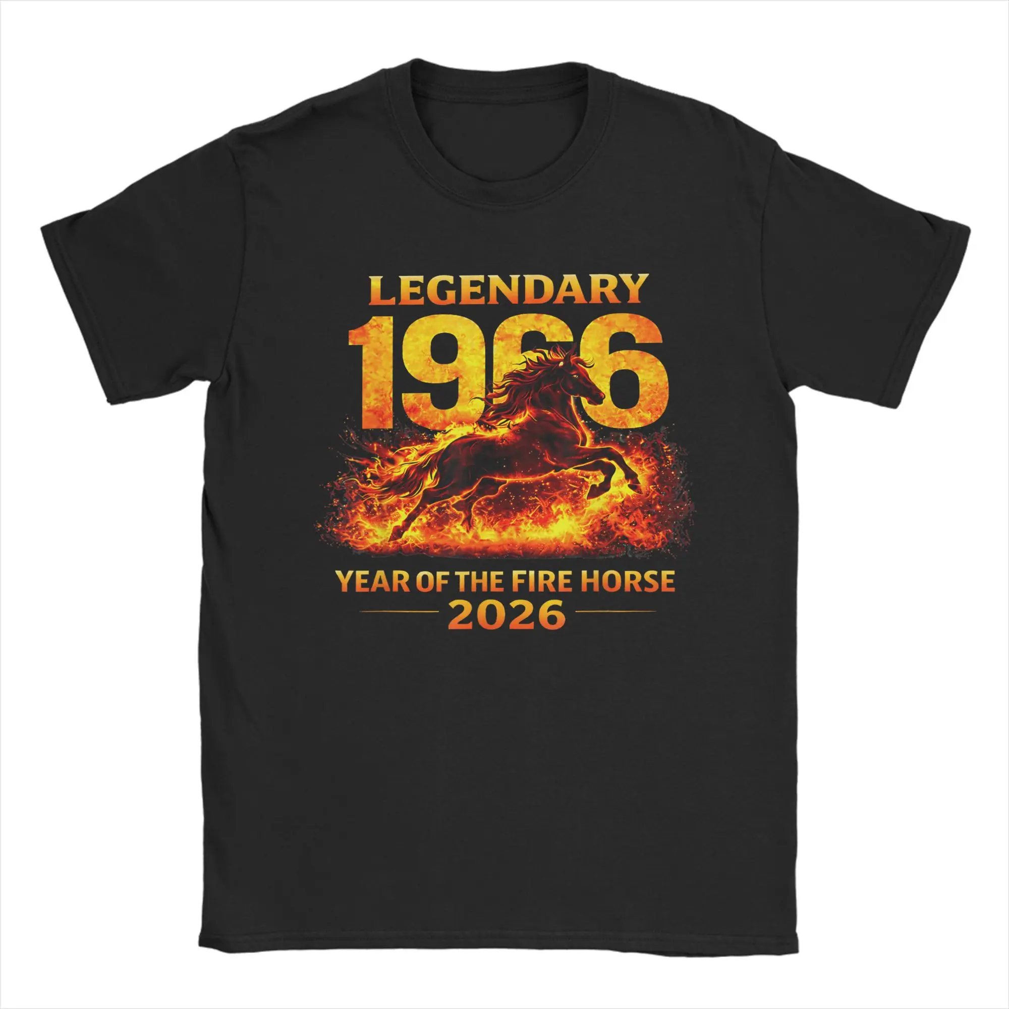 Camiseta para hombre 1966 2026, año del caballo de fuego, 60.º aniversario, camisetas de algodón novedosas, camisetas de manga corta con el zodiaco chino, idea de regalo de ropa