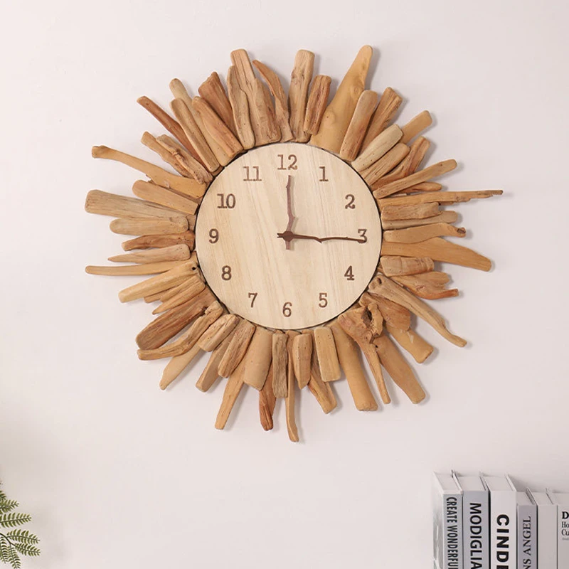 T*-Creative Silent Wall Watch Design Minimalist Nordic Fashion Simple Aesthetic Clock Wall Wooden Vintage Home Decoration