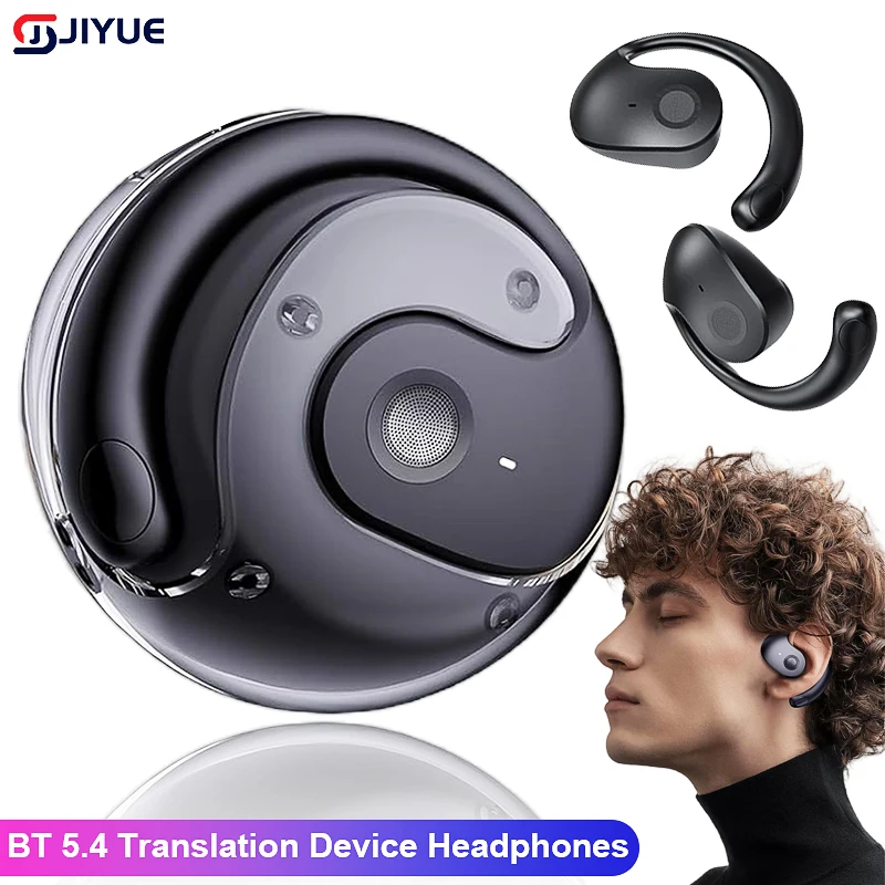 Bluetooth 5.4 Earphones Ear Hook TWS Wireless Translation Device Voice Translator Earbuds HIFI Sound Headphone Smart HD Call