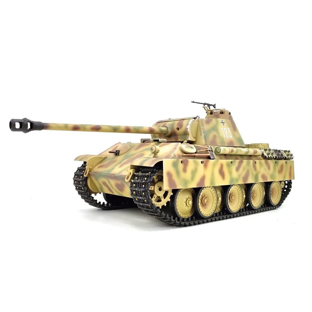 Henglong Kubing Guest German Leopard Electric Remote Control Tank Alloy Multi-Purpose Gun Telescopic Military Model Boy Xmas Toy