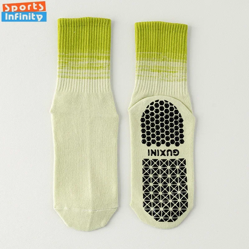 Anti Slip Fashion Gradient Yoga Socks Women Professional Pilates Socks Indoor Skipping Rope Ballet Dance Fitness Sports Socks