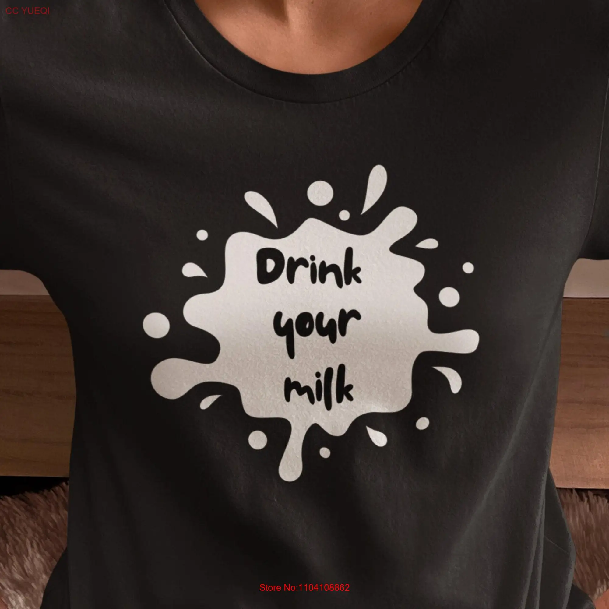 Drink Your Milk T Shirt For Lovers Viral Funny Drinker Sarcastic Healthy Lifestyle Dairy long or short sleeves