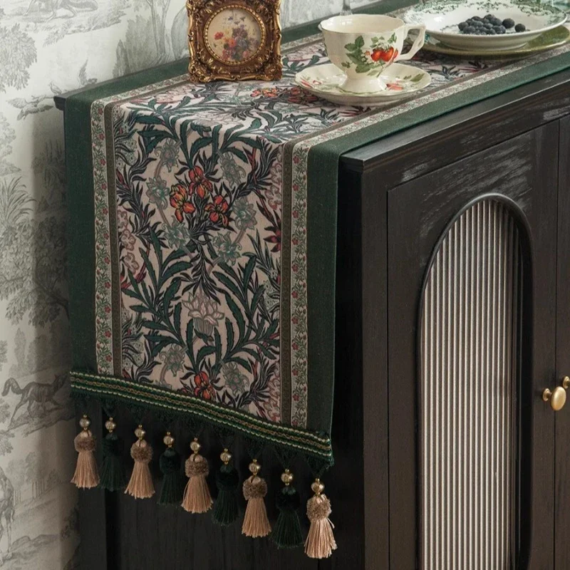 

Retro light luxury linen tablecloth, waterproof chest coffee table tablecloth