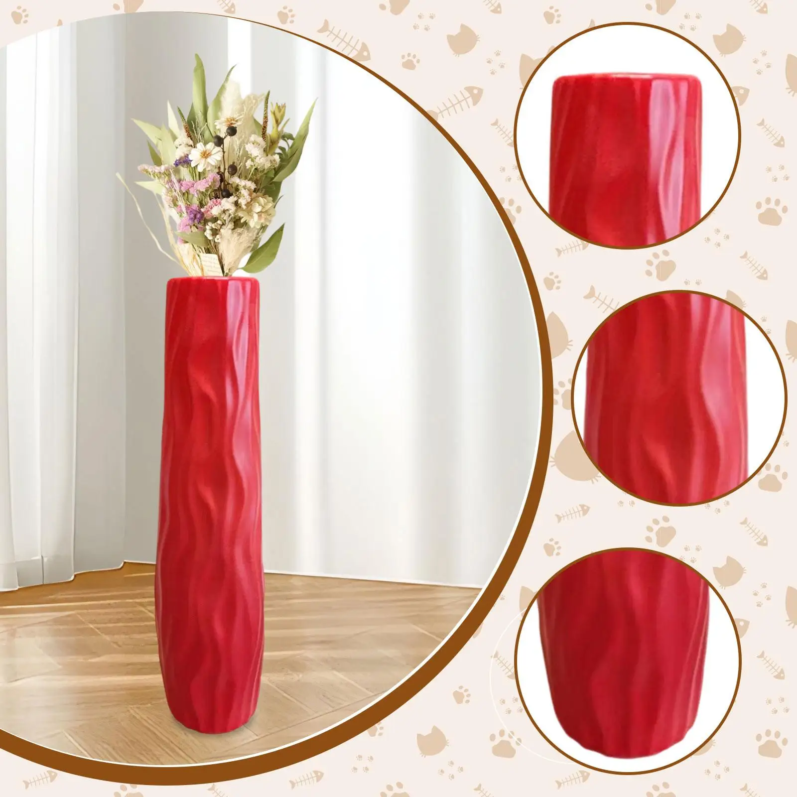 Tall Floor Vase Large Flower Vase Rustic Dried Flower Arrangement Home Decor for