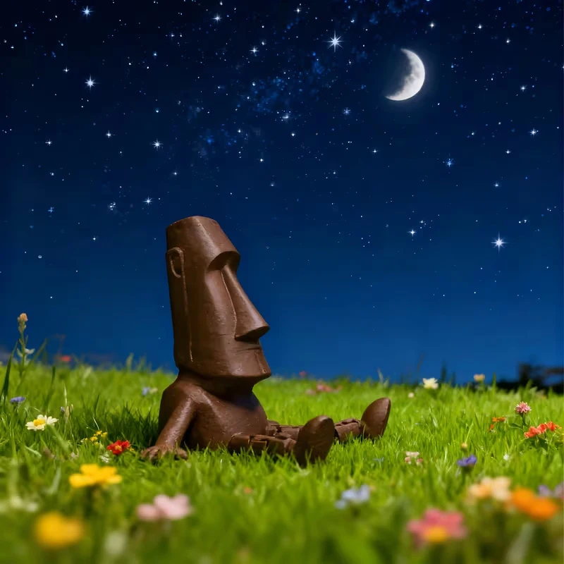 Island Moai Ornament With Movable Joints Collectible Figurine Home Desk Decor Party Gift 3D Printed Moai Statue Easter