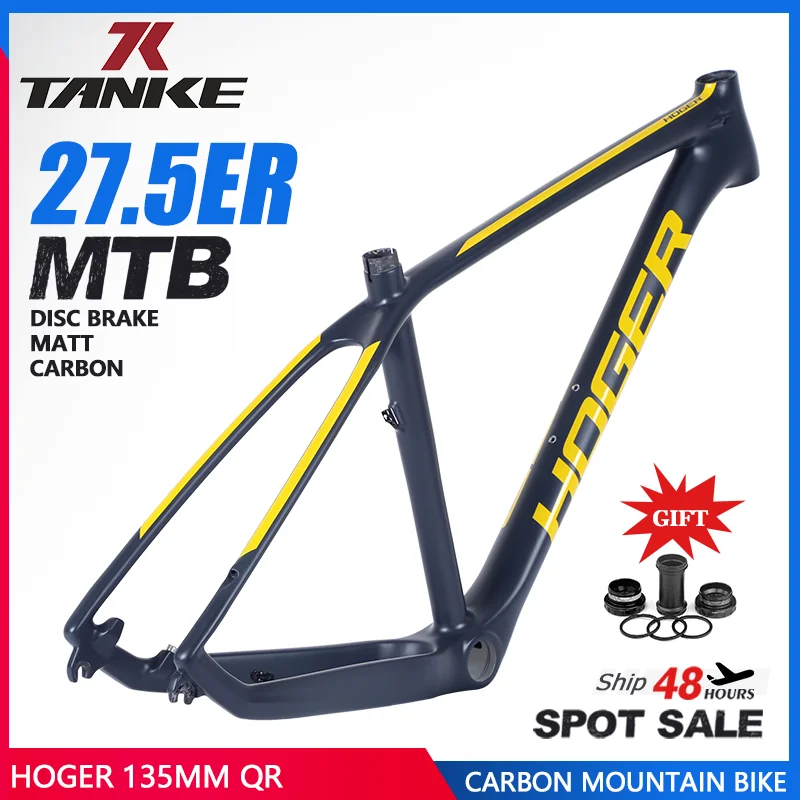 

HOGER 27.5er MTB mountain bike frame disc brake hard tail T700 carbon fiber bike frame MTB carbon Fiber BicicletaFrame