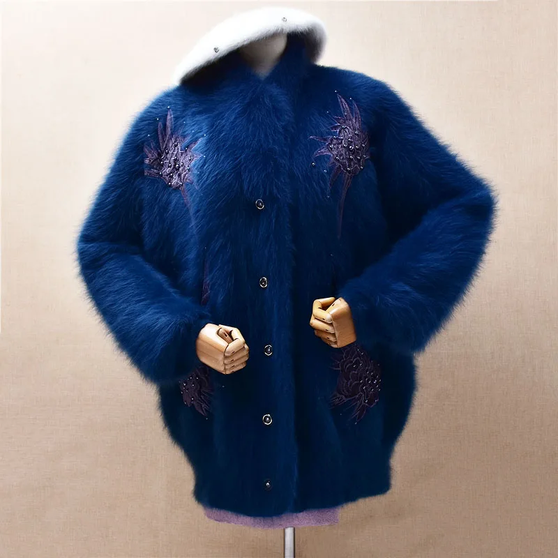 

1135 Mujer, осенне-зимний толстый теплый кашемировый вязаный свитер из норки с v-образным вырезом и длинными рукавами, тонкий свитер Caridgans, пальто, топы