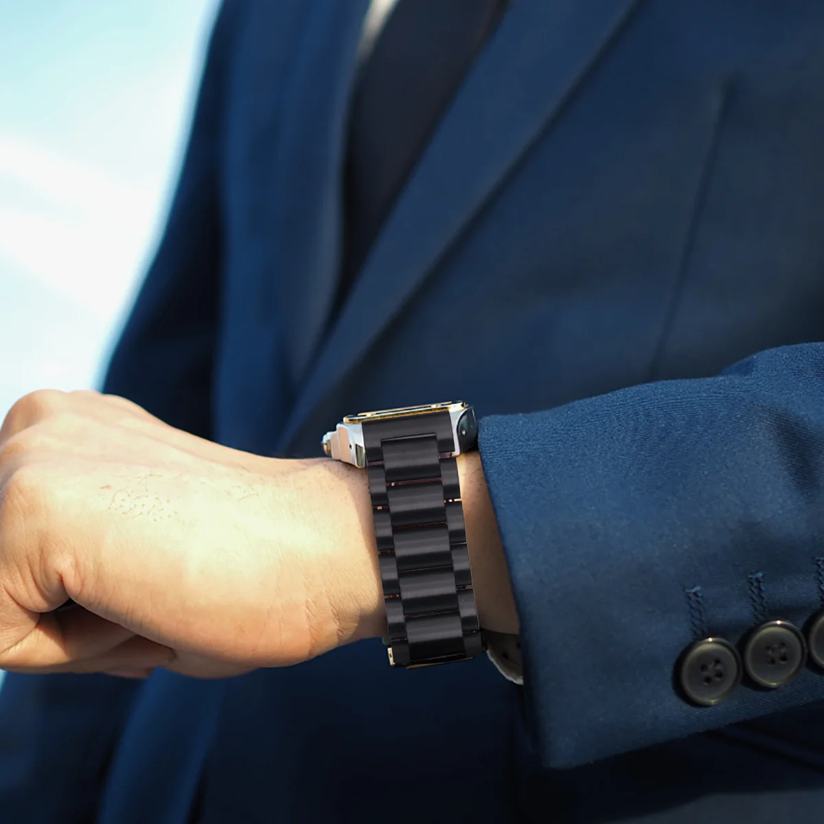 

Stainless Steel Watch Strap Durable Metal Band Replacement Compatible for Huawei B5 Smooth Surface Comfortable Ergonomic