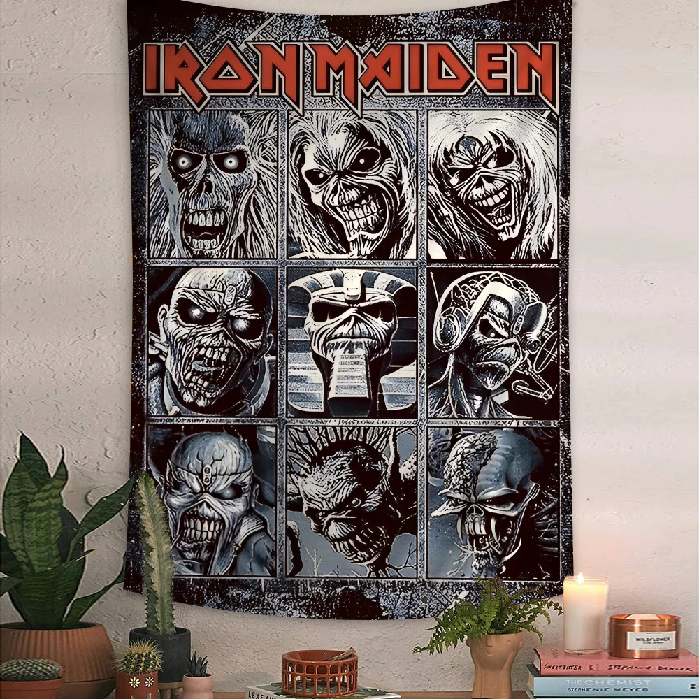 Tapestry for Bedroom Tapestry Anime Band I Iron M Maiden Tapestry Art Printing Bohemian Wall Tapestries Mandala Decor Blanket