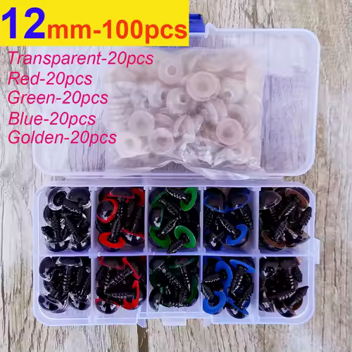 100pcs 8/10/12/14mm Plastic Safety Eyes For Toys Diy Mix Size Crochet Animal Eye For Doll toys amigurumi Accessories - Image 10