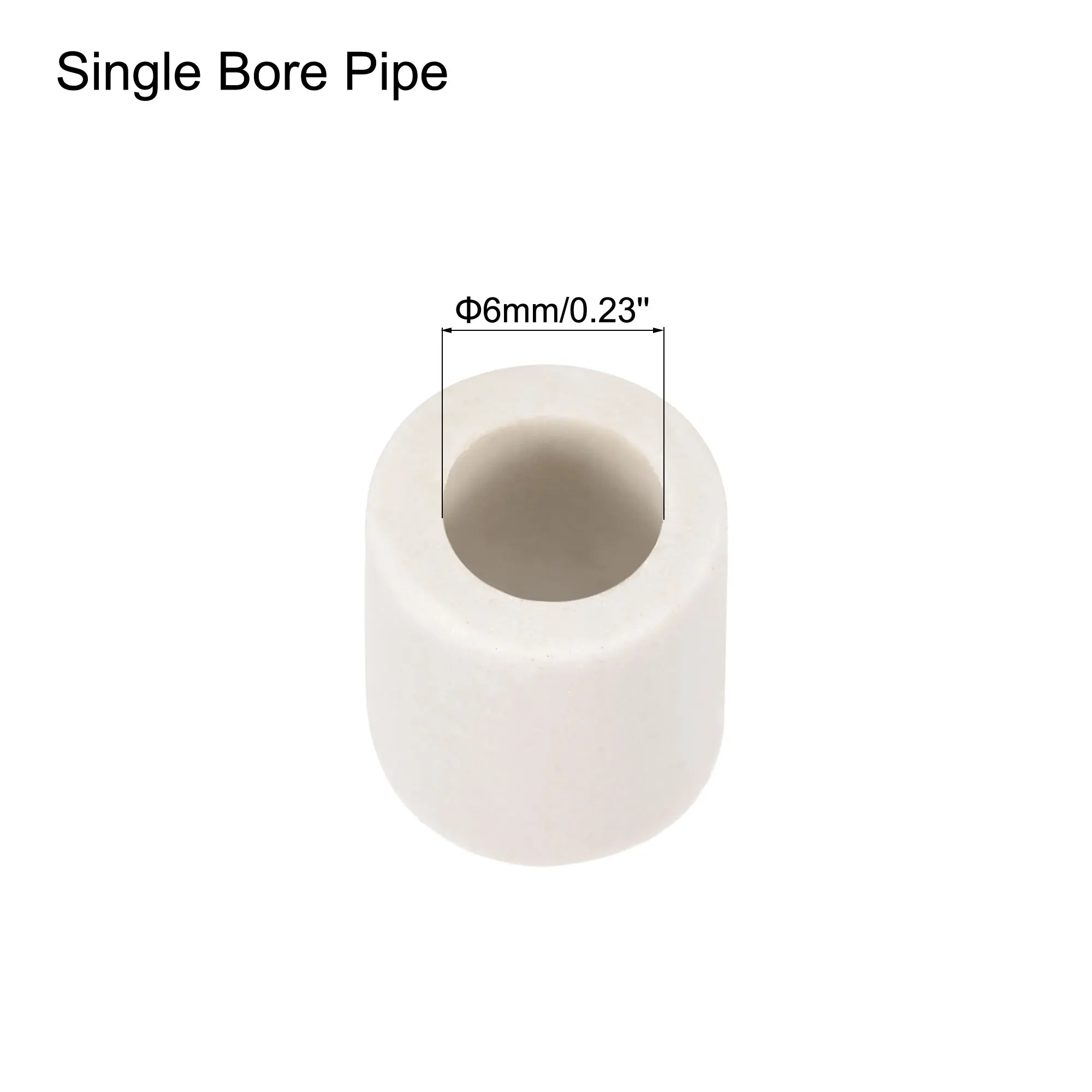 20/50Pcs 6mm Dia Ceramic Tube Insulated Electronic Wire Bundle Heat Insulation Protection Insulating Pipe Porcelain Bushing Tube