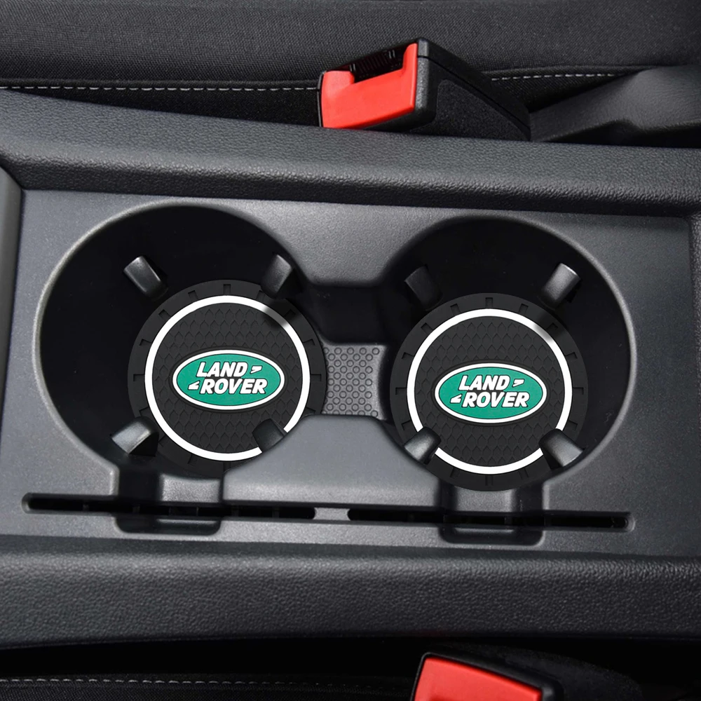 1/2pcs Car Cup Holder Coaster Non Slip Pad Mat Interior Decor Accessories For Land Rover Velar Defender Discovery Freelander SVR