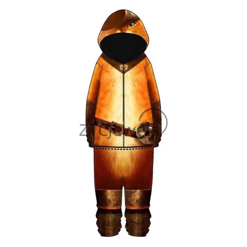 2026 Katzen-Kostüm mit Stiefeln für Cosplay, Halloween-Aufführungen, Unisex-Kostüm, Cosplay-Overall mit Kapuze