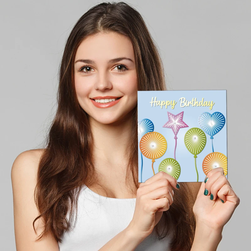 مجموعة بالونات معدنية لحفلات أعياد الميلاد ، قوالب قطع ذاتية الصنع ، قصاصات ، استنسل منقوش ، 2 مجموعة من 11 جزءًا