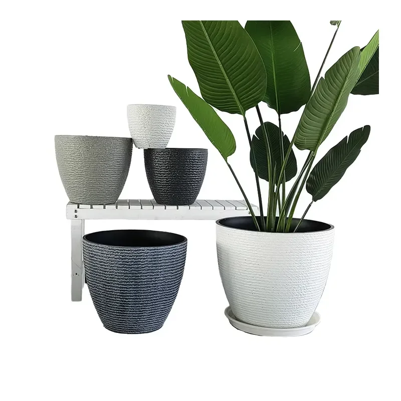 for Modern Large Plastic Indoor Outdoor Garden Pots Round Green House Flower Pots for Home Decorative Floor Usage Planters