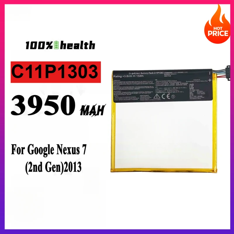 3950mAh C11P1303 Replacement Tablet Battery Asus Google For Nexus 7 Ii 2 2Nd Gen 2013 Version ME571 ME57K ME57KL K009