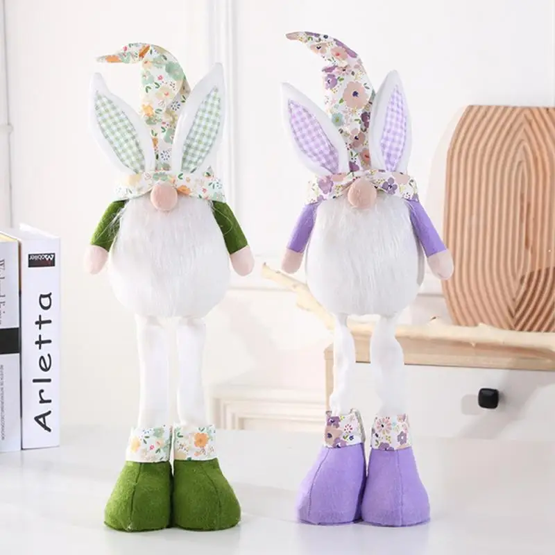 Charming Decorative Props Eye-catching Festive Easter Decoration Holiday Decoration Popular Fashionable Long-legged Rabbit Trend