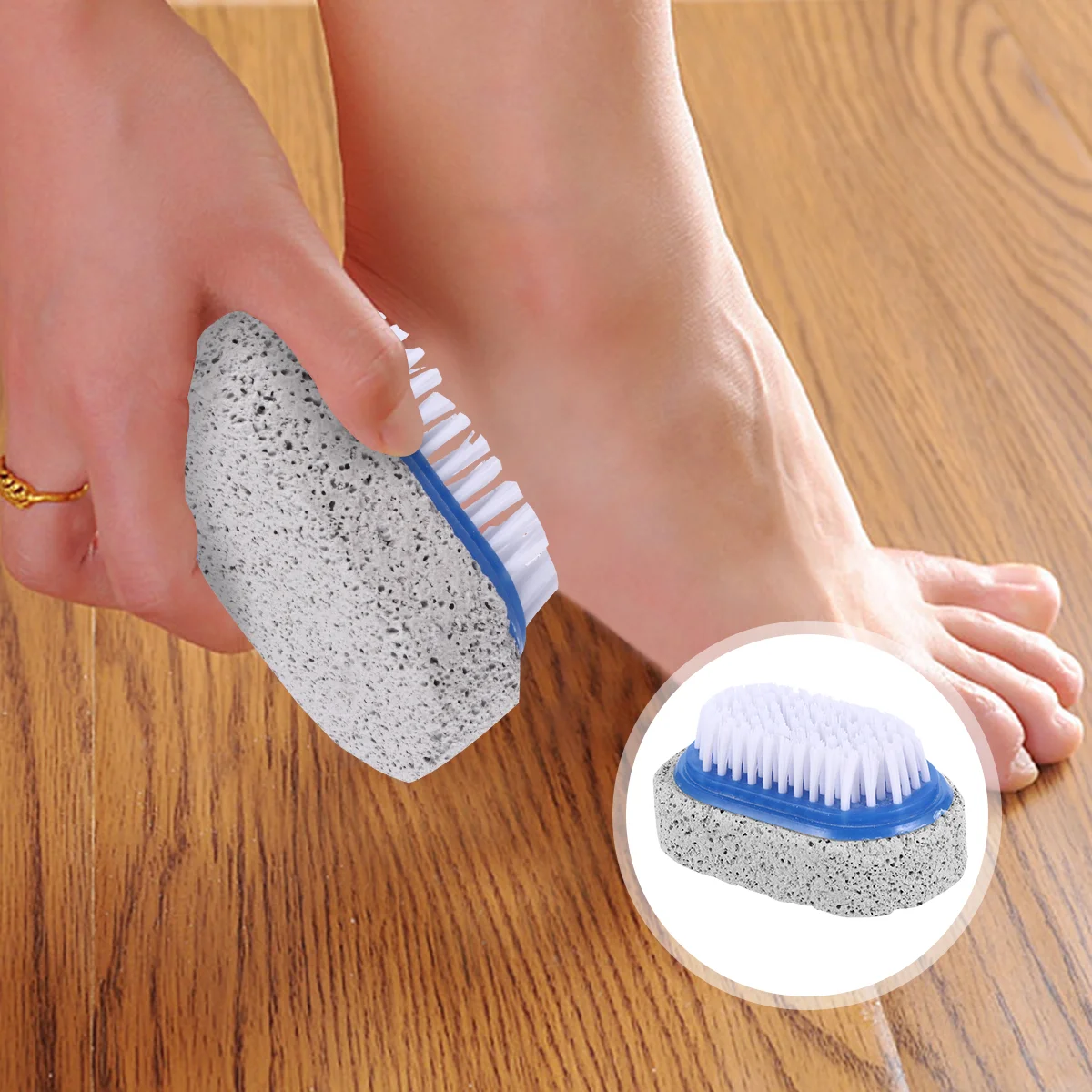 Pierre ponce pour enlever la peau, 6 pièces, brosse de pédicure, outils de callosités pour les pieds, naturel, multicolore