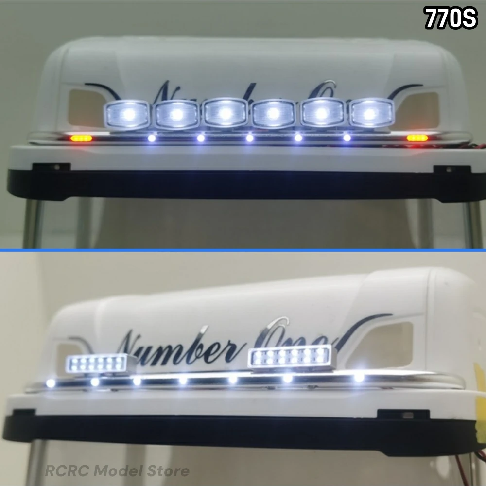 770S RC Model Truck Roof LED Aluminum Profile Light For Tamiya Scania 770S Series 1/14 RC Tractor Tipper Truck Semi-traile Parts