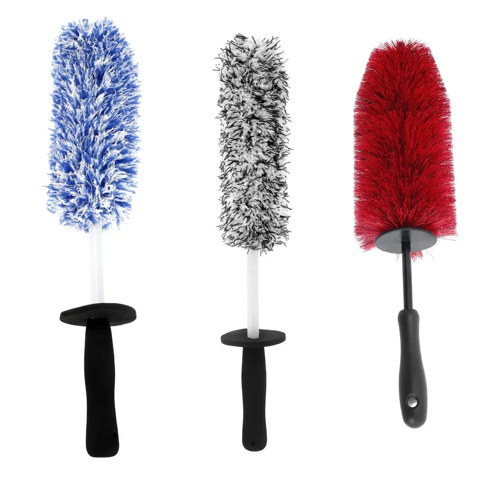 Car Wash Super Brush Microfiber Premium Wheels Brush Non-Slip Handle Easy To Cleaning Rims Spokes Wheel Barrel Car Accessories