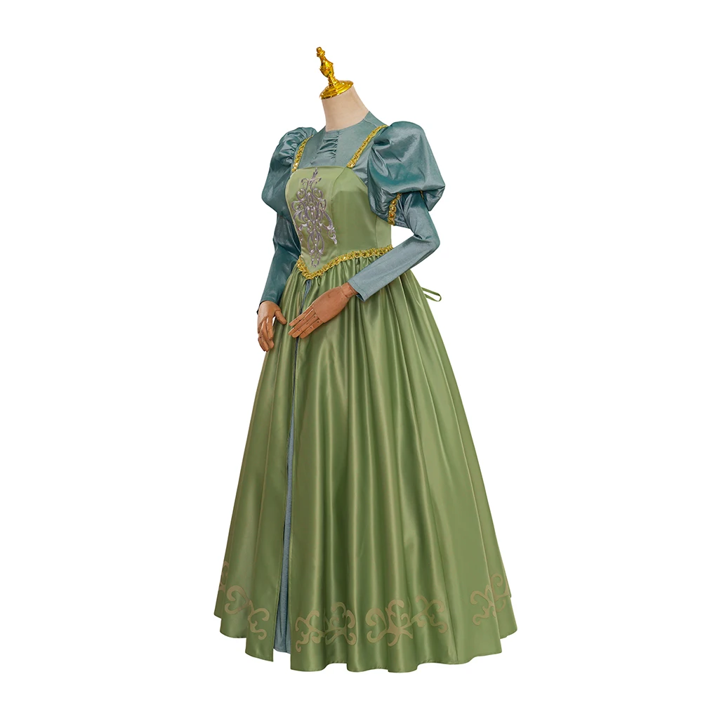 Elodie Cosplay Movie Damsel Costume For Women Fantasia Green Princess Dress Suit Halloween Carnival Party Rococo Ball Gown