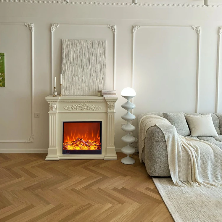 Fire Orb Gfrc Mantel ديكور حديث مدفأة كهربائية إدراج فندق منزلي استخدام تطبيق عن بعد باللغة الإنجليزية