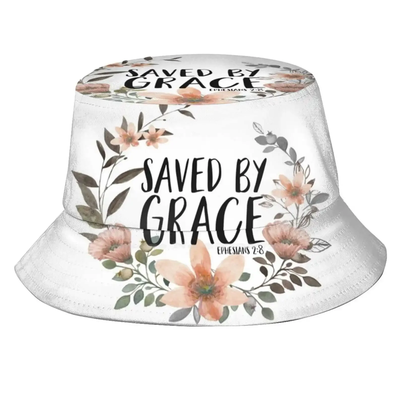 Saved By Grace Sun Cap Fisherman Hat Bucket Hats Saved By Grace Christian Quotes Bible Verses Grace Upon Grace Faith God