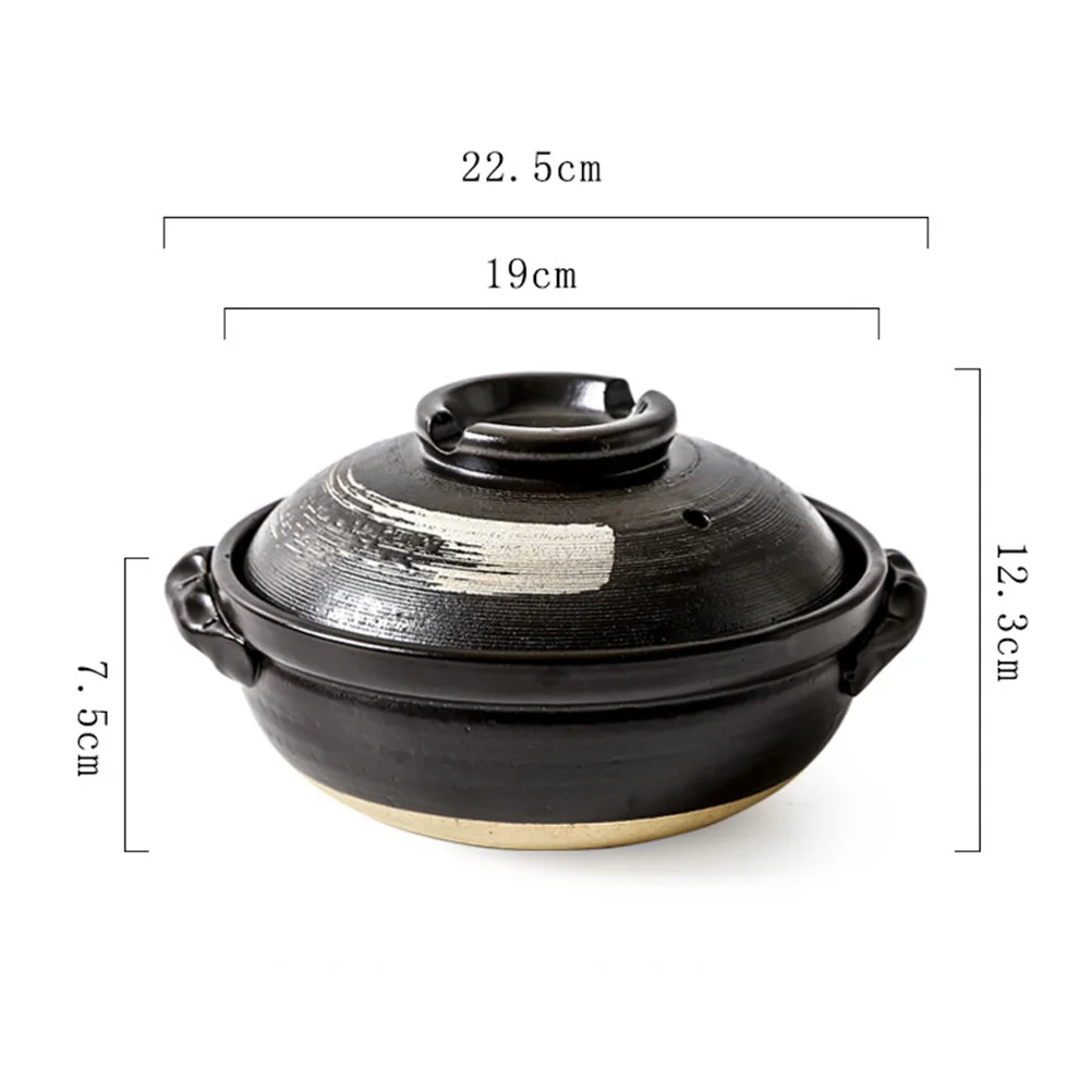 1pc 900ML  Ceramic Casserole Stew Pot Ceramic Enamel Soup Pot Durable Cooking Cookware for Home Restaurant Use