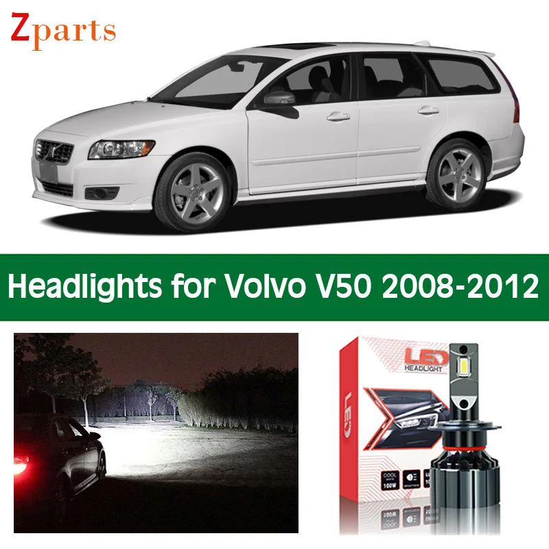 

1 пара, Автомобильные светодиодные фары для Volvo V50 2008 - 2012