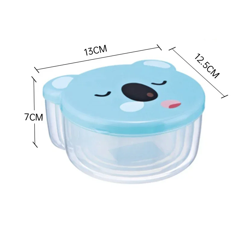 4pcs Children Plastic Cartoon Cute Bento Box Japanese Outdoor Food Storage Container Kids Student Microwave Lunch Box Utensils