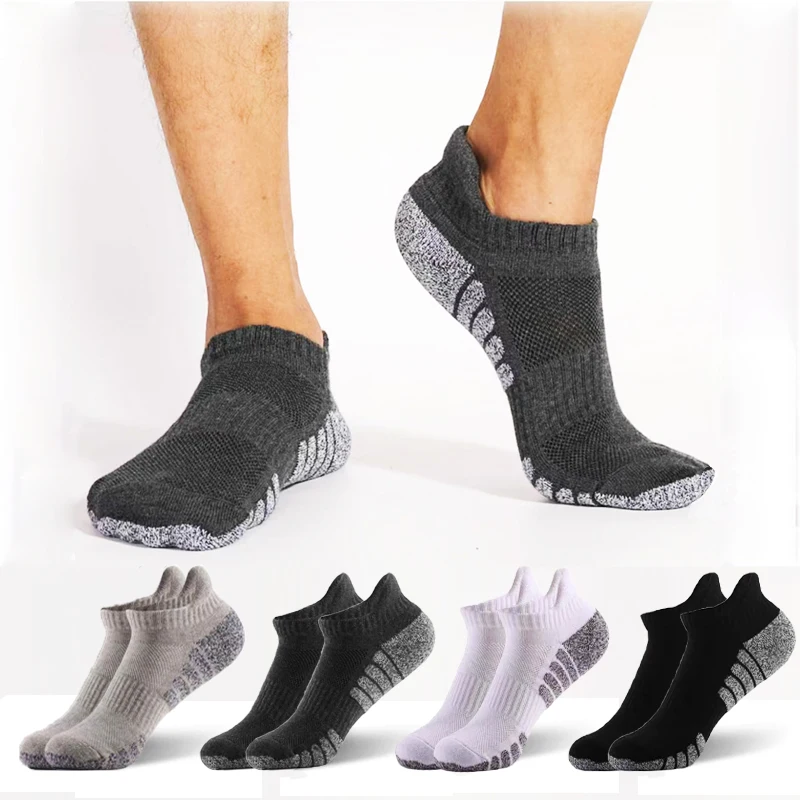 3/6 Pairs Sport Ankle Socks Athletic Low-cut Sock Thick Knit Sock Outdoor Fitness Breathable Quick Dry Wear-resistant Warm Socks image 3