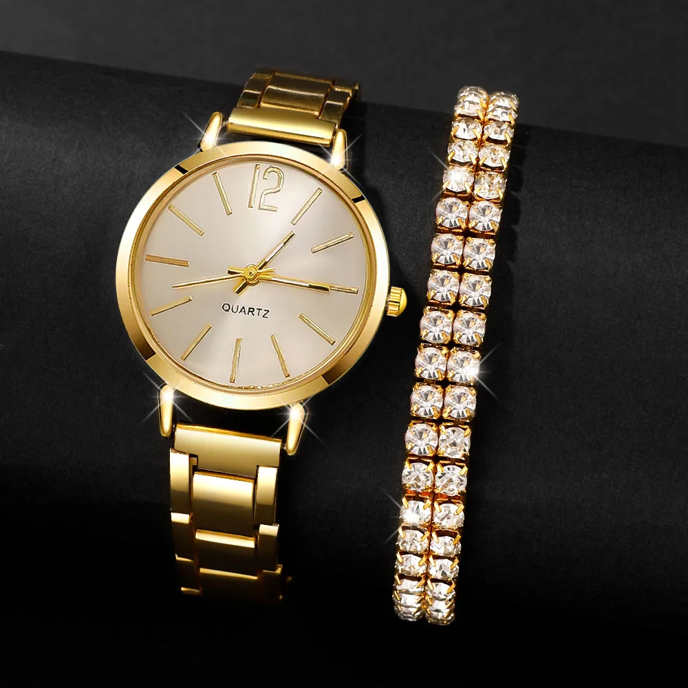 New Women's Fashion Quartz Watch Fashion Bracelet, Round Dial, Perfect for Daily Commuting and Giving Gifts to Friends