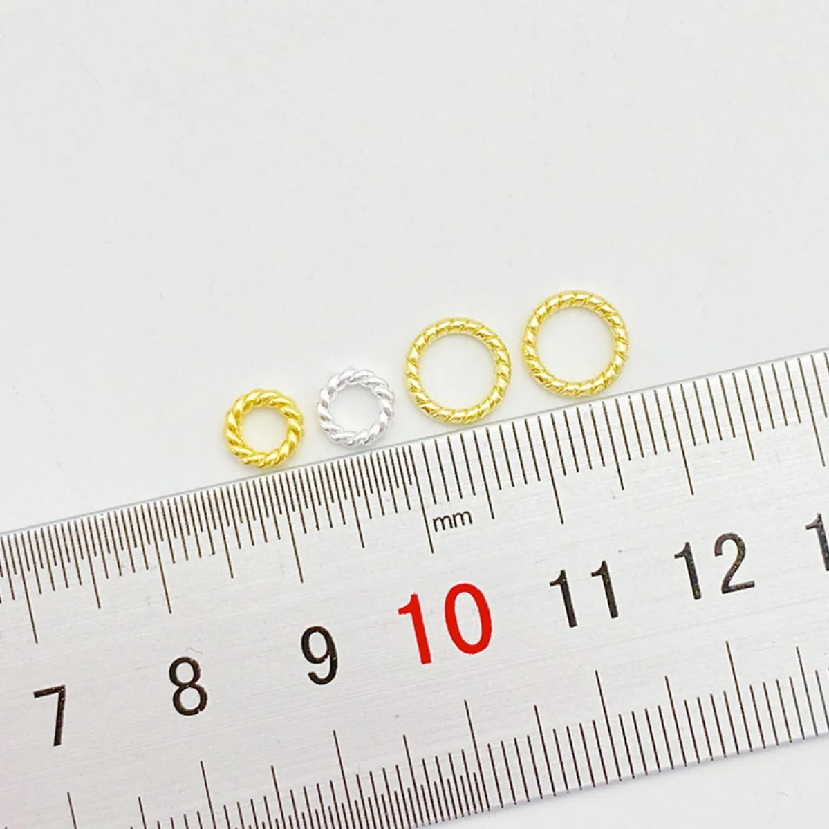 18K Gold Plated Color Retention Twist Closed Ring Spacer Loop, DIY Bracelet Necklace Connector Jewelry Making Supplies