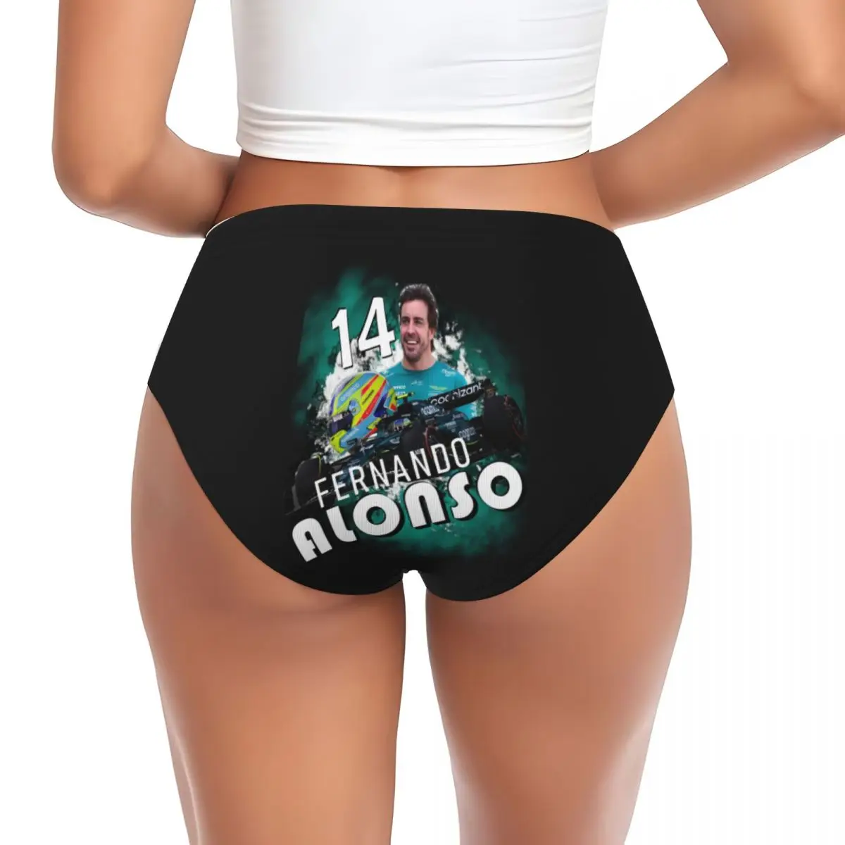 Custom Alonso Motor Racing Brief Panties Women's Breathable Stretch Fernando Sports Car Underwear