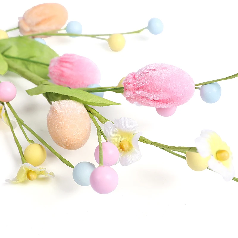 1Pc Easter Eggs Tree Branch Easter Foam Eggs Bouquet Easter Decorations For Home Flower Arrangements Spring Birthday Party Decor