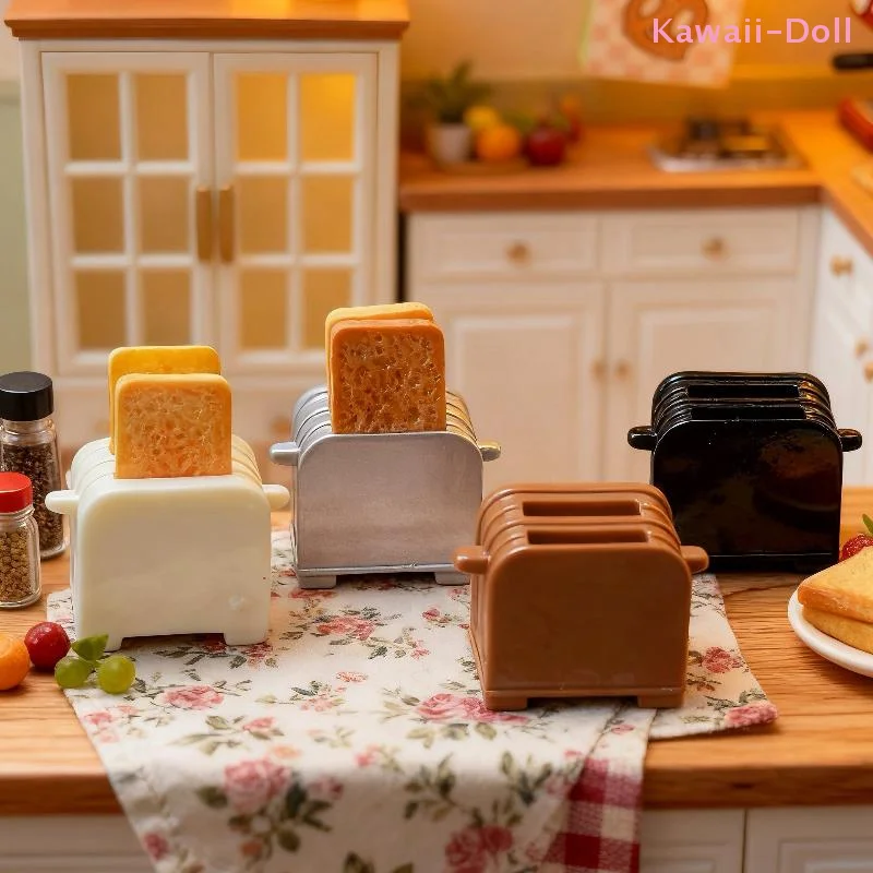 1Set Mini Breakfast Bread Machine Set Creative Dollhouse Miniature Food Toy Kitchen Scene Model Small Accessories
