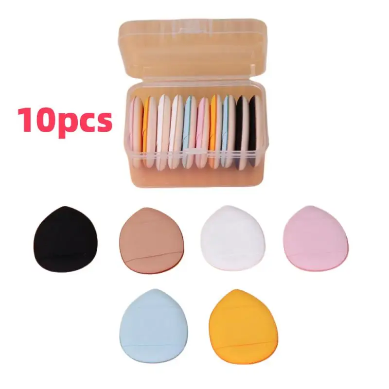 10 Stuks Mini Vinger Puff Foundation Kleine Luchtkussen Poeder Spons Gezicht Concealer Bb Cream Cosmetische Applicator Make-Up Tools