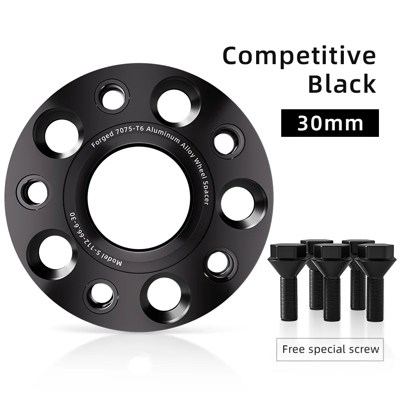 2 stuks 5x112 66.6 Hub Centric Zwart Gesmeed wiel spacer T6-7075 Voor Mercedes Benz GLB 15/20/25/30/35mm Met Uitgebreide Wiel Bouten