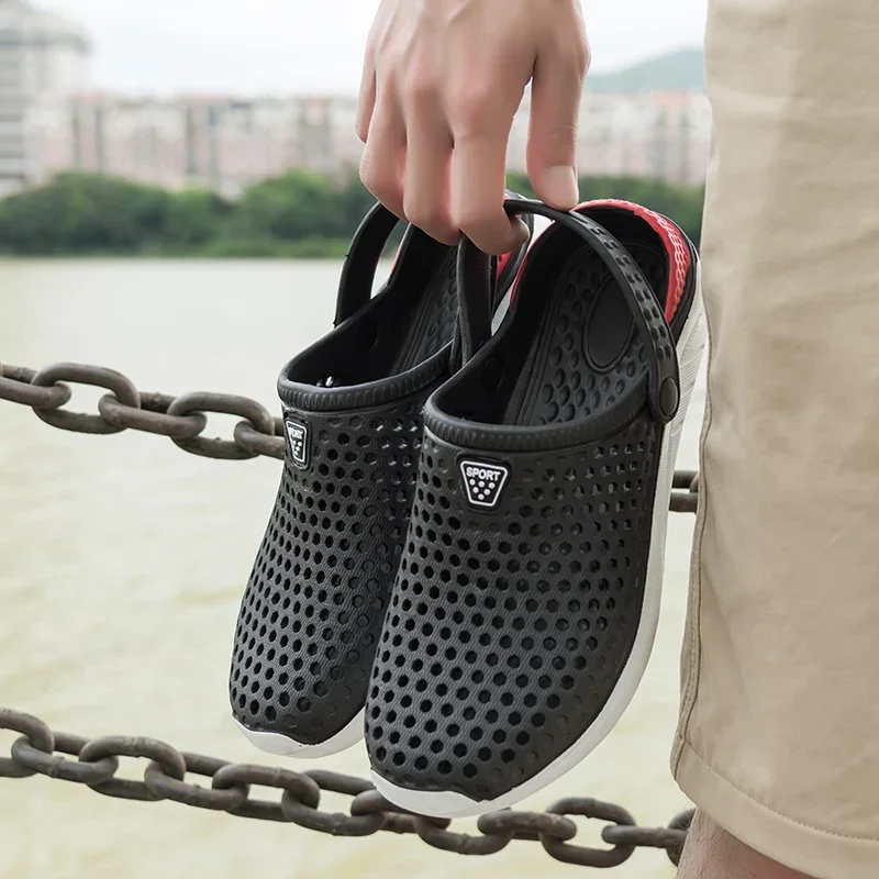 Moda unisex sandały plażowe pantofel z grubą podeszwą wodoodporne sandały antypoślizgowe klapki japonki dla kobiet mężczyzn Crocks męskie buty